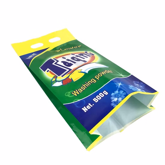 500 グラムポータブルハンドルバックシールサイドガセットカスタム洗剤包装袋