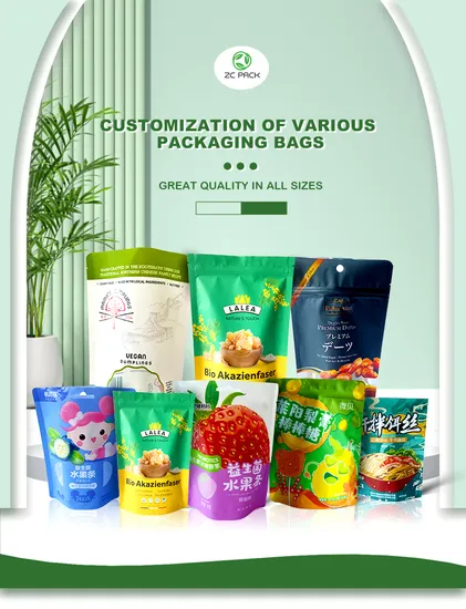 カスタマイズされたサイズと印刷電子レンジ対応食品フレキシブルポーチスタンドアップ Doypack 環境に優しいプラスチック包装袋